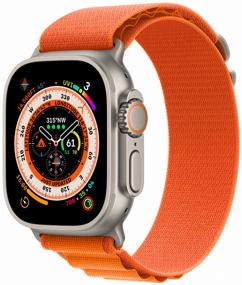 img 4 attached to 🍏 Apple Watch Ultra 49mm Titanium Case Cellular - Titanium/Orange Alpine Loop
