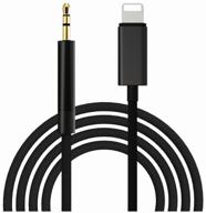 cable adapter aux - mini jack 3.5mm for apple iphone 6.7.8.9.10.11.12 / ipad / aux for iphone black, 1.2m nylon logo