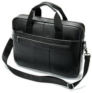 briefcase bag made of genuine leather. black logo