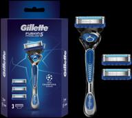 gillette fusion5 proglide men's razor, 3 cassettes, 5 blades, carbon coated, flexball technology, with trimmer logo