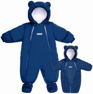 winter fur jumpsuit amarobaby snowy travel, dark blue, size 74 logo