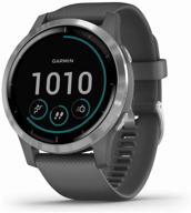 смарт-часы garmin vivoactive 4s wi-fi, серебристо-серого цвета логотип