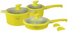 img 3 attached to 🍳 Yellow MercuryHaus Cookware Set MC-6360/MC-6361/MC-6362 - 8 pieces, weighs 6.7 kg