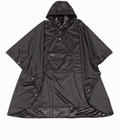 img 4 attached to Mobylos waterproof raincoat, poncho with hood and large pocket, one size fits all