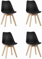 комплект стульев stool group frankfurt, пластик/искусственная кожа, 4 шт., цвет: черный логотип