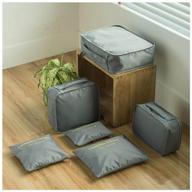set of 6 gray travel & storage organizer bags with laundry pouch logo