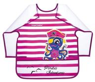 canpol babies нагрудник с рукавами apron with sleeves "pirates", 36m , розовый осминог логотип