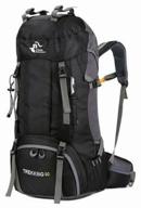 large backpack grand price for travel, hiking, camping - 60l, black logo