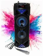 powerful black portable bluetooth speaker zqs6201 with mic, acoustic music system + aux/usb cables - enjoy superior wireless music experience logo