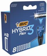 bic 3 flex hybrid cassette set - interchangeable, 8 pcs. logo