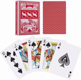 img 4 attached to Карты игральные 888/пластиковые/для покера красные