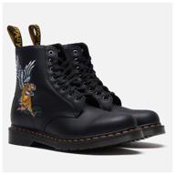 dr. martens 1460 souvenir nappa black boots, size 40 eu logo