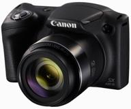 📷 black canon powershot sx430 is camera logo