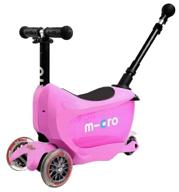 детский 3-колесный самокат micro mini2go deluxe plus, pink логотип