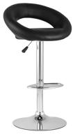 chair stool group cooper, metal/faux leather, black/silver logo