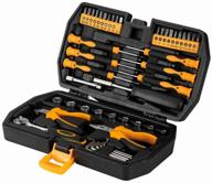 tool set deko 065-0313, 45 pcs., black/yellow logo