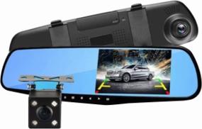 img 3 attached to Car DVR mirror 3 in 1 with rear view camera DVR digital in the car, car recorder, with license plate