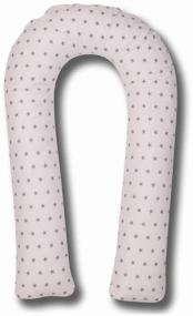 img 4 attached to 🌙 U-Shaped Holofiber Body Pillow for Pregnant Women: White with Gray Stars + Comfy Cotton Pillowcase