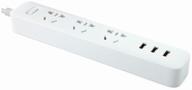 extender xiaomi mi power strip 3, xmcxb01qm, 3 sockets, c/c, 10a / 2500 w white 1.8 m logo