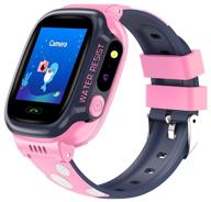 📱 paleohora y92 smart watches pro for kids - gps tracker, sos button, camera, flashlight, full touch hd ips screen (pink) - compatible with ios/android логотип