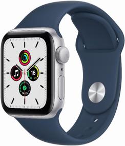 img 3 attached to ⌚️ Enhanced Smart Watch: Apple Watch SE 44mm Aluminum Case in Silver/Blue Pool Color