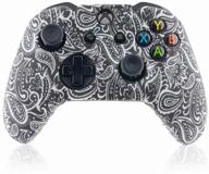 protective silicone case for xbox one joystick (grip for microsoft xbox one, one s, one x controllers) with pattern, black on white logo