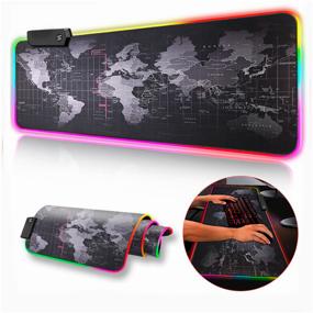 img 3 attached to 800x300x4mm RGB Backlit Gaming Mouse Pad Water Repellent Coating 14 Modes World Map Keyboard Mouse Pad