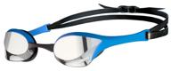 arena cobra ultra swipe mirror goggles, silver-blue logo