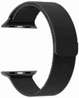 lyambda capella stainless steel strap for apple watch 38/40 mm, black logo