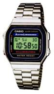 Logotipo de casio a-168wa-1 quartz watch, alarm clock, chronograph, stopwatch, waterproof, display backlight