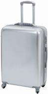 чемодан на колесах дорожный средний багаж для путешествий семейный m tevin размер м 64 см 62 л легкий 3.2 кг прочный поликарбонат серебро логотип
