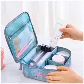img 3 attached to Cosmetic organizer Flamingo Light Blue / women's travel cosmetic bag / cosmetic organizer / beauty case / cosmetic organizer / gift for wife / gift for sister / gift for mom / birthday gift / gift for colleague