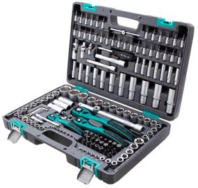 img 4 attached to For locksmith, repair and precision work Stels Tool set, 1/4", 3/8", 1/2", Cr-V, S2, heavy duty case, 151 pcs, Stels, 151 pcs, silver/black