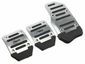 img 4 attached to Car pedal pads, anti-slip, chrome, set of 3 pcs.
