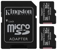 kingston canvas select plus microsdhc 32 gb class 10, v10, a1, uhs-i u1, r 100 mb/s memory card, sd adapter, 2 pcs. логотип