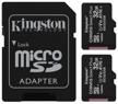 kingston canvas select plus microsdhc 32 gb class 10, v10, a1, uhs-i u1, r 100 mb/s memory card, sd adapter, 2 pcs. logo