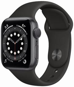 img 4 attached to 🍎 Apple Watch Series 6 40mm Aluminum Case Smartwatch, Space Gray/Black