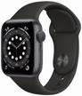 🍎 apple watch series 6 40mm aluminum case smartwatch, space gray/black logo