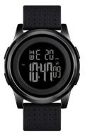 skmei 1502 watch, waterproof, black case, black dial. logo