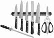 🔪 samura harakiri shr-0280b knife set: 5 knives, mousat, scissors, magnetic holder - the ultimate cutlery collection logo
