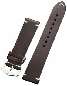 img 4 attached to Watch strap made of genuine leather 22 mm. brown