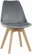chair stool group frankfurt velor, solid wood/velor, solid wood, color: gray logo