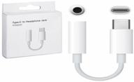 adapter - adapter from usb type-c to jack 3.5mm for headphones, white logo