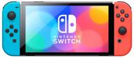 nintendo switch oled game console 64 gb, neon blue/neon red logo