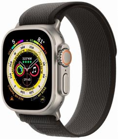 img 3 attached to Apple Watch Ultra 49mm Titanium Case Cellular Smart Watch, Titanium/Black and Gray Trail Loop