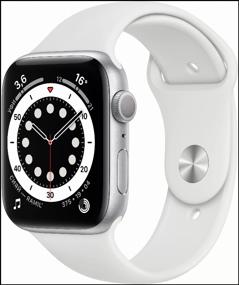 img 4 attached to Apple Watch Series 6 40mm Aluminium Case Cellular Smart Watch, Silver/White Sport Band