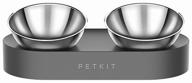 petkit 15 adjustable double bowl set metal version 480 ml silver/black logo