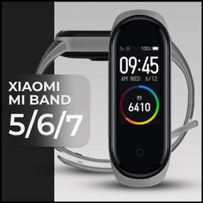 img 3 attached to 👉️ Grey Silicone Strap for Xiaomi Mi Band 5 / 6 / 7 – Fitness Bracelet and Smart Watch Accessory