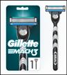 gillette mach3 men’s razor, 1 cassette, with 3 blades, stronger than steel, for precise shaving logo