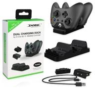 dobe x dual charging station for two controllers for xbox one (tyx-532), black 2 logo